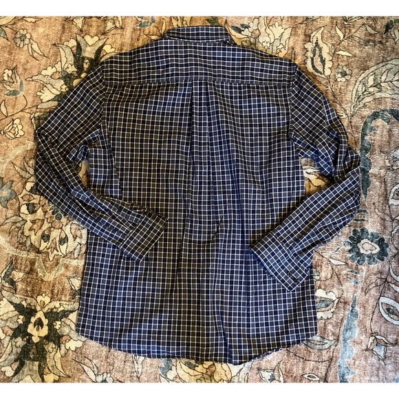 Johnnie O Shirt Mens Medium Blue Gingham Plaid Check Button Up Preppy - Picture 7 of 7